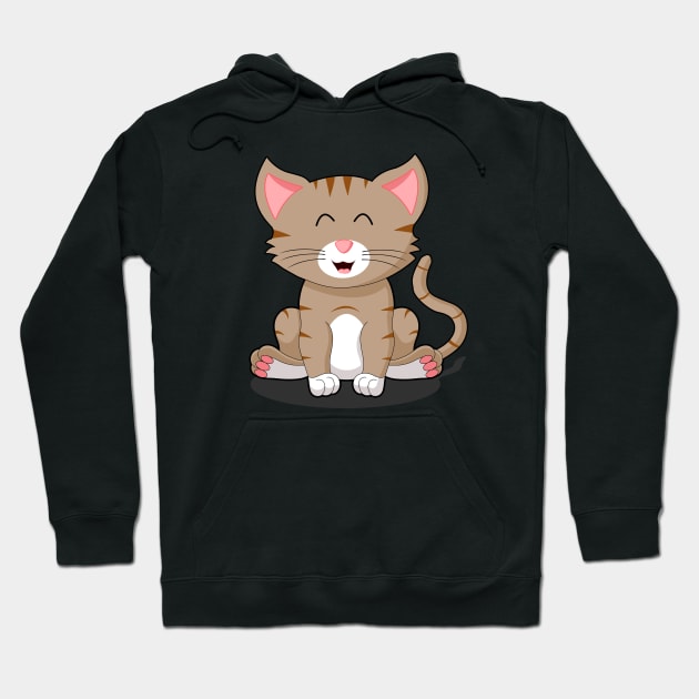 Cat kitten cuddly gift baby cat brown Hoodie by auviba-design